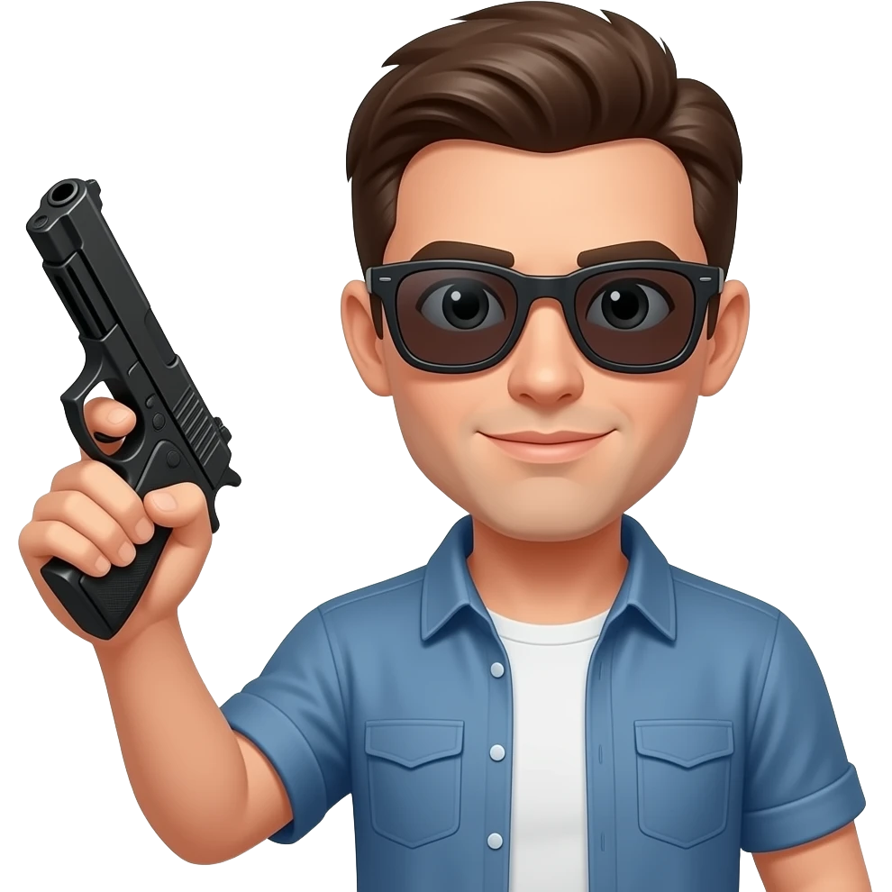 😎 with a gun emoji