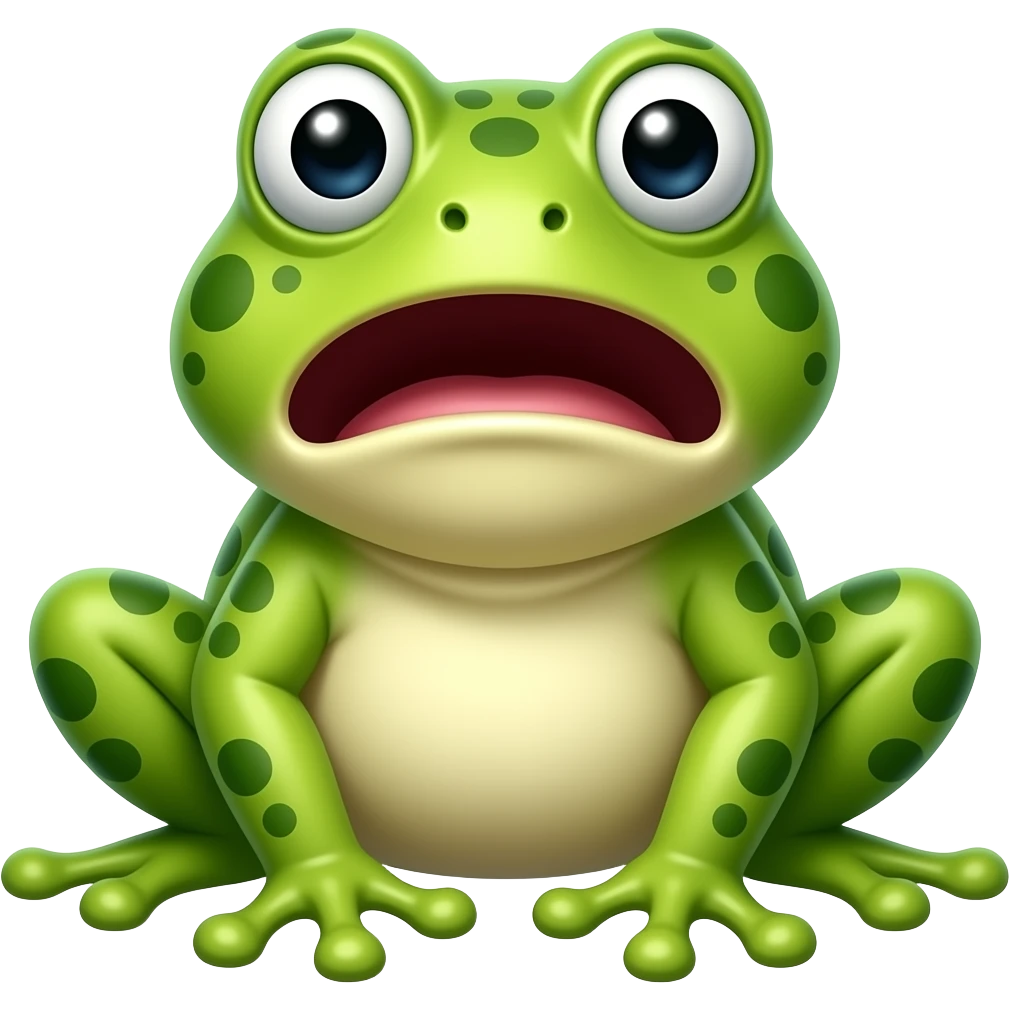 Une grenouille choquée emoji