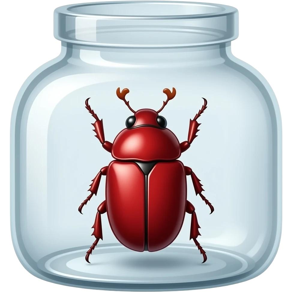 a red bug in a big jar emoji