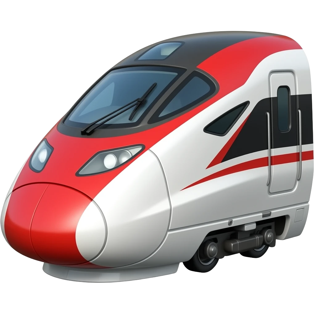 Train type: real bullet train (model year: 2021) iconic colour: red and white emoji