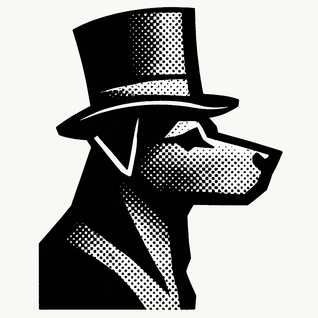 dog with tophat emoji
