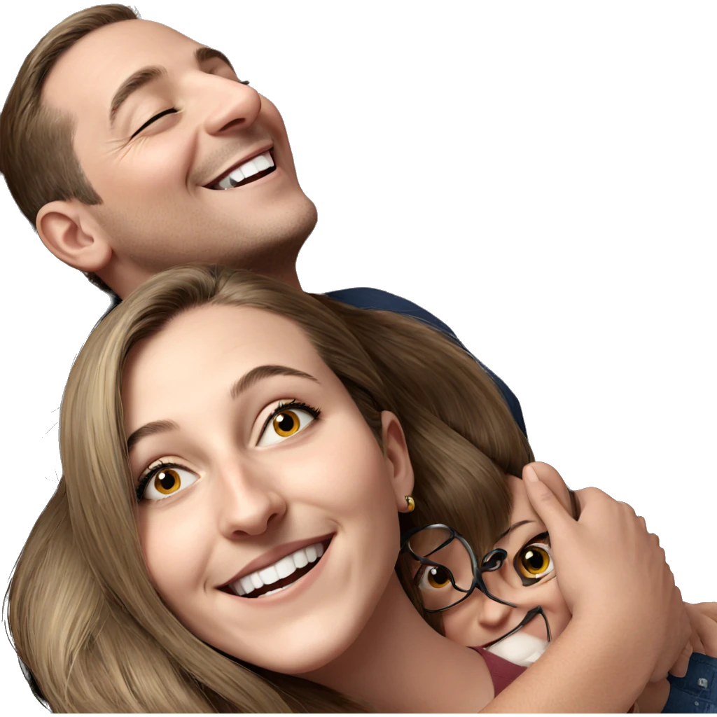 warm embrace with joyful smiles emoji