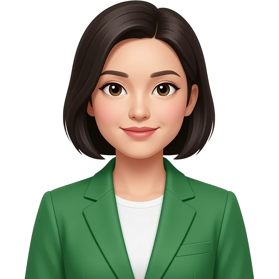 asian woman in green suit mid size emoji