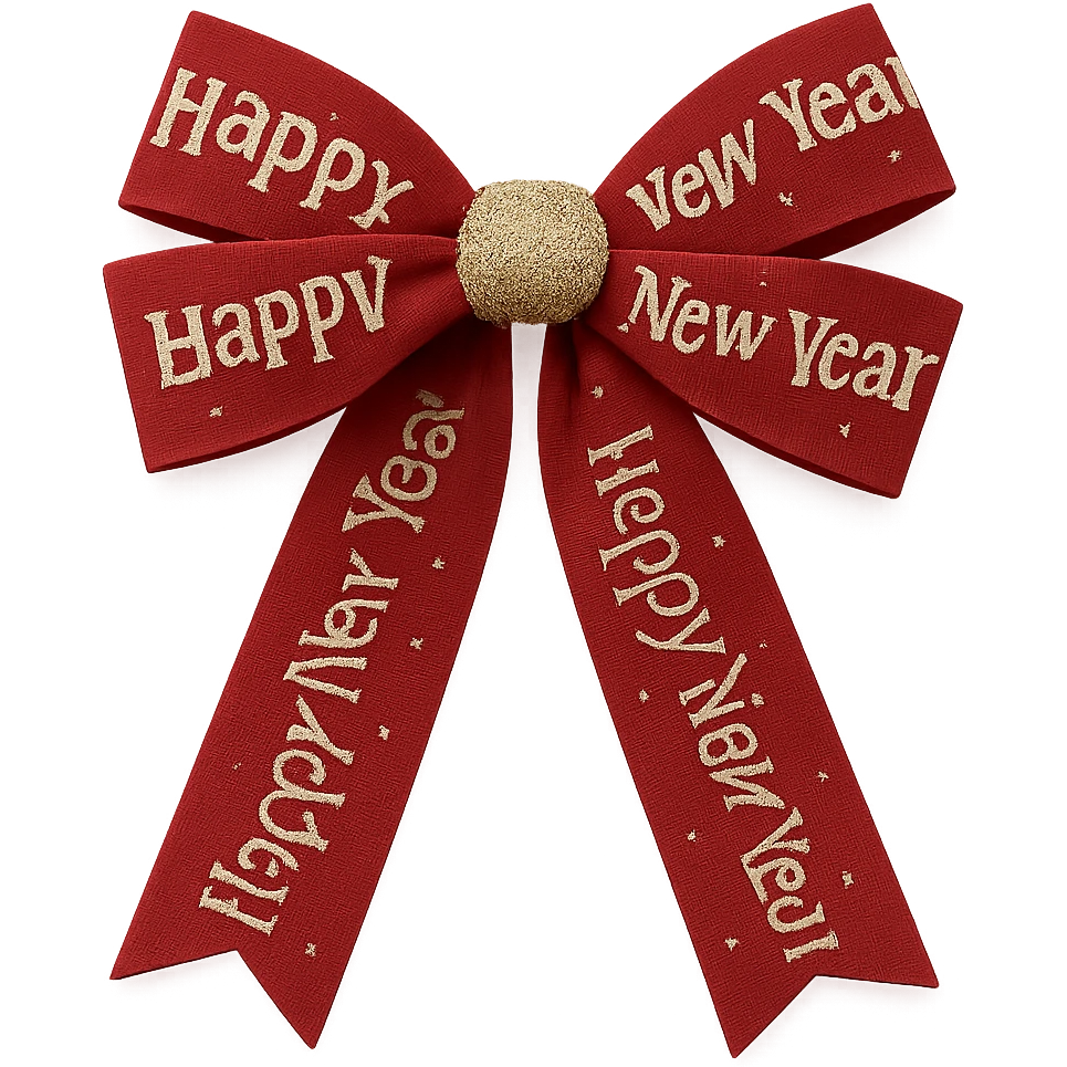 New year bow, remove background emoji