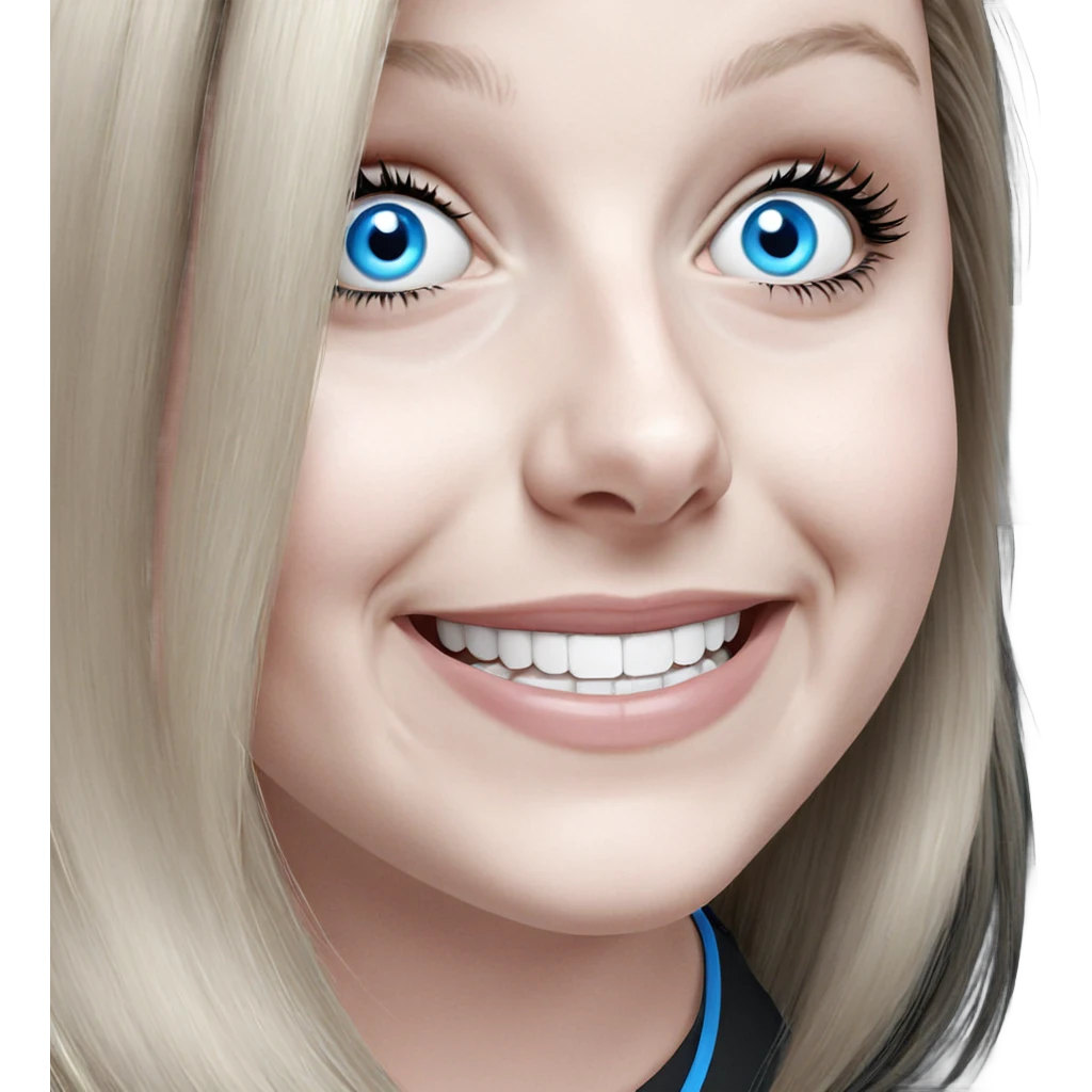 smiling girl with blue eyes emoji