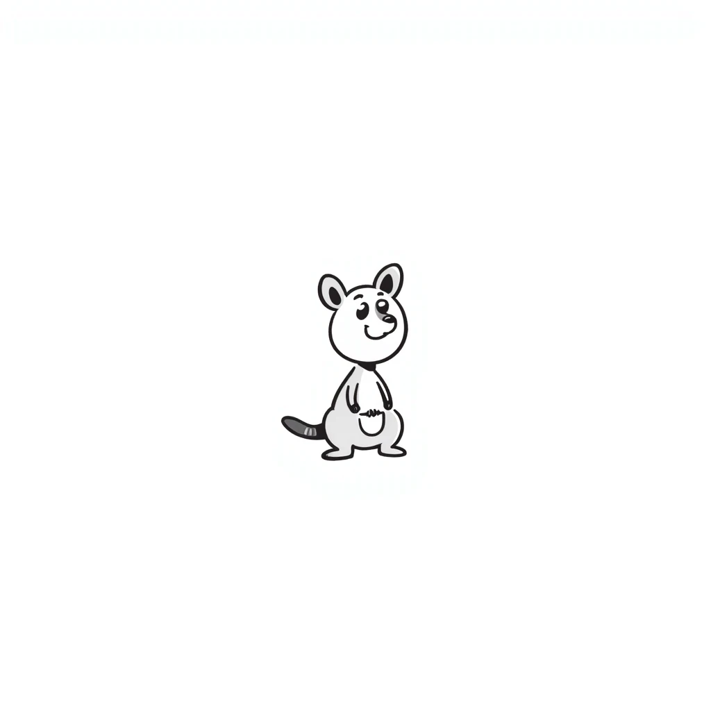 a kangaroo, hand drawn doodle style emoji