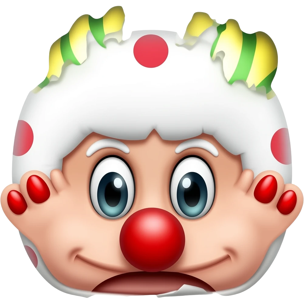 White toes with red toenails ripping of clown shoes emoji