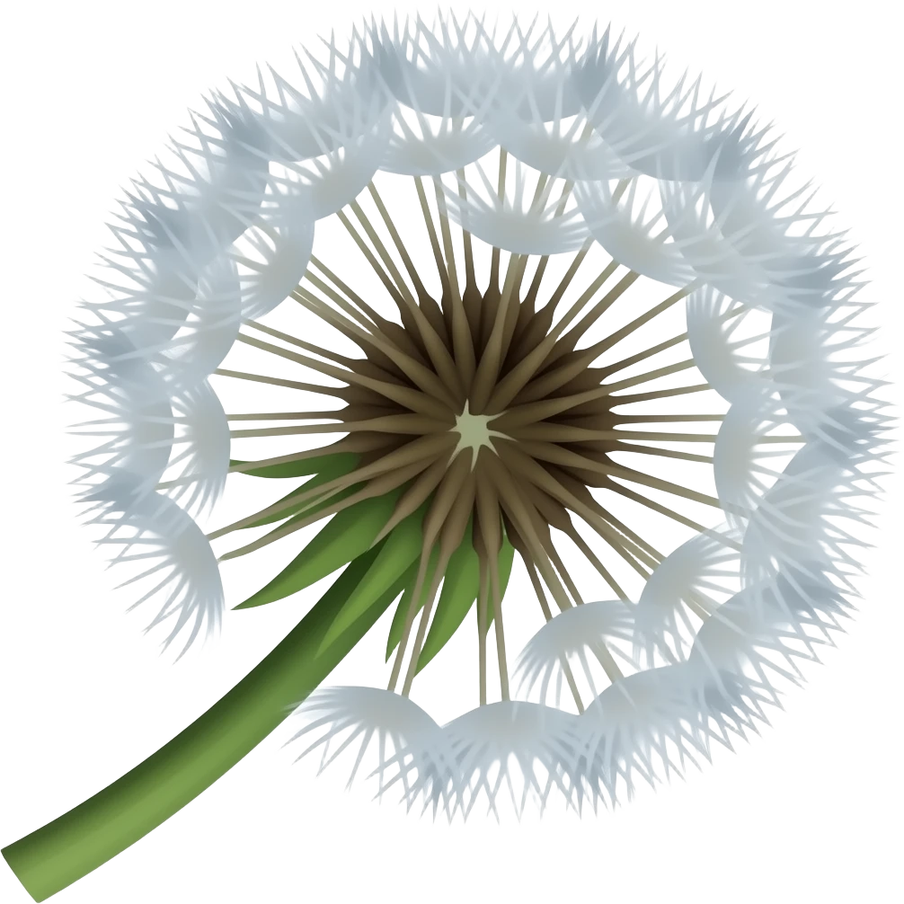 Dandelion in the wind emoji