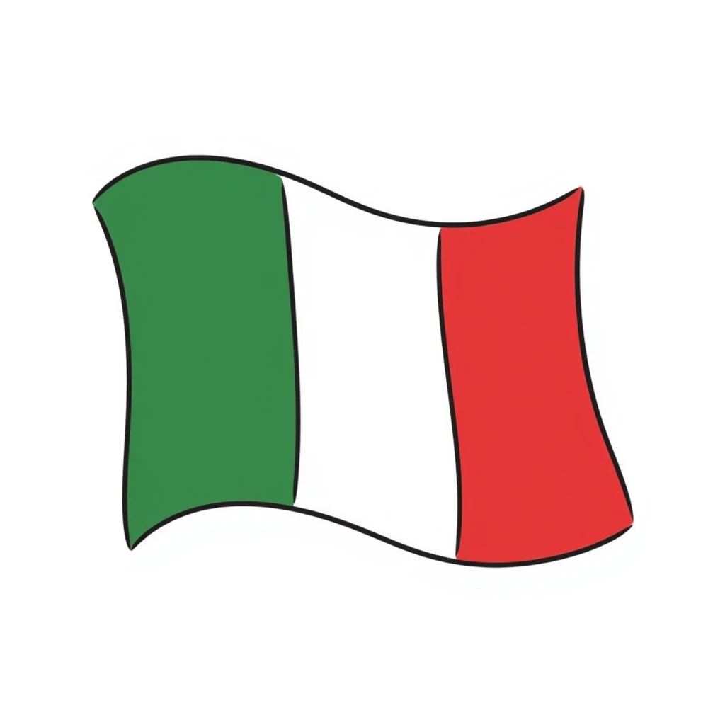 Italian flag, hand-drawn sketch style emoji