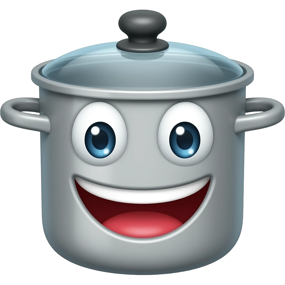 Laughing cooking pot emoji