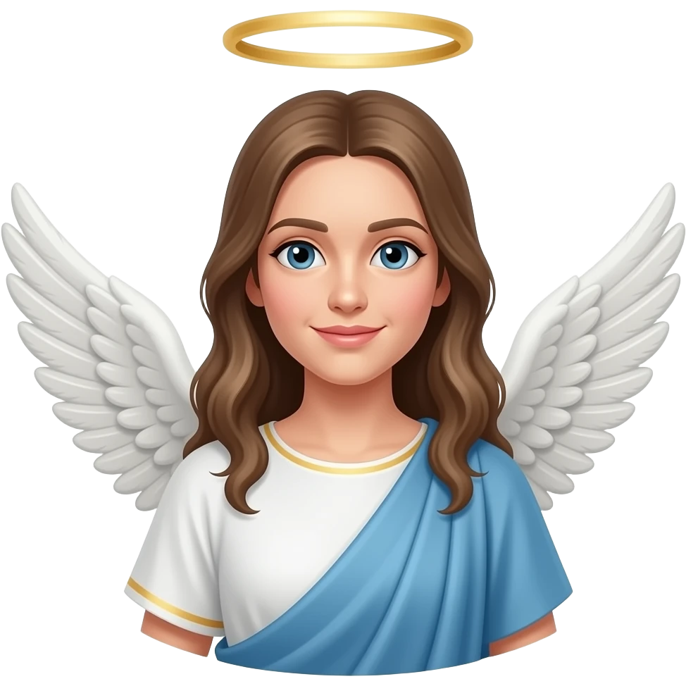 Canolli with toga and angel wings and angel halo emoji