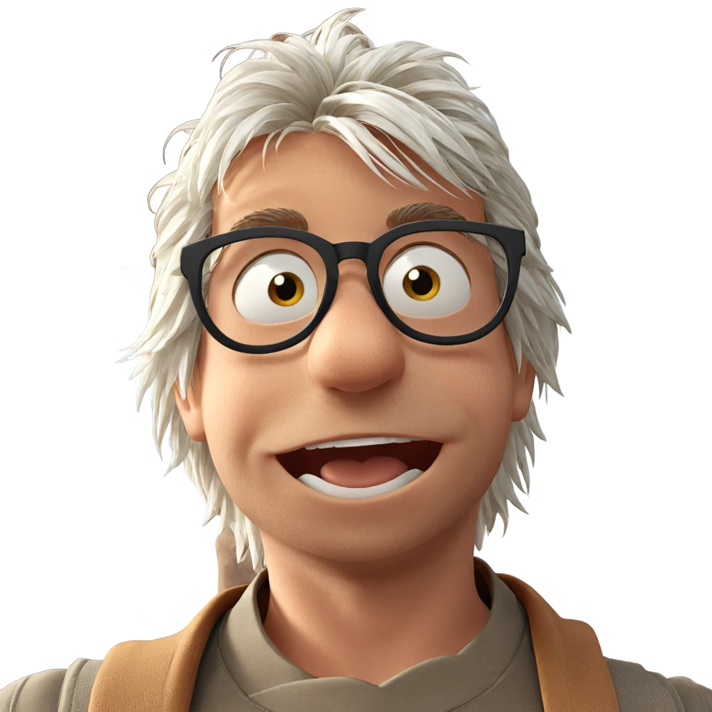 smiling boy with white hair emoji