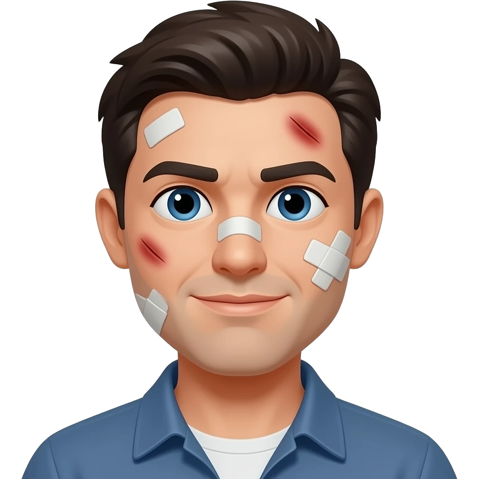 person with a minor wound with a bandage emoji
