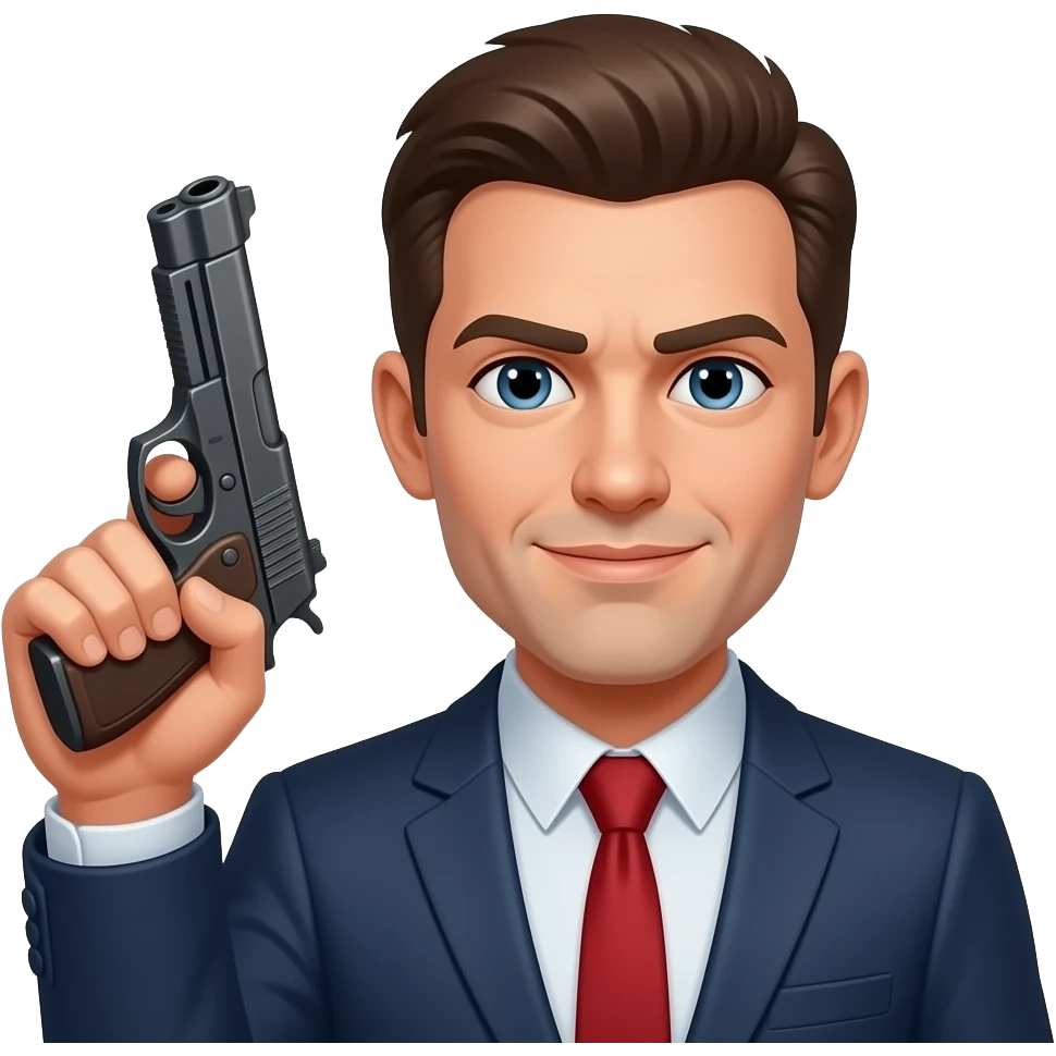 A guy with a gun emoji