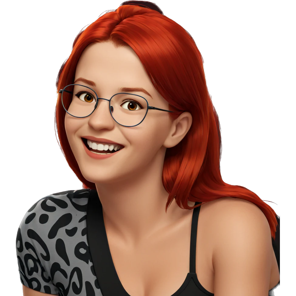 smiling girl with red hair emoji