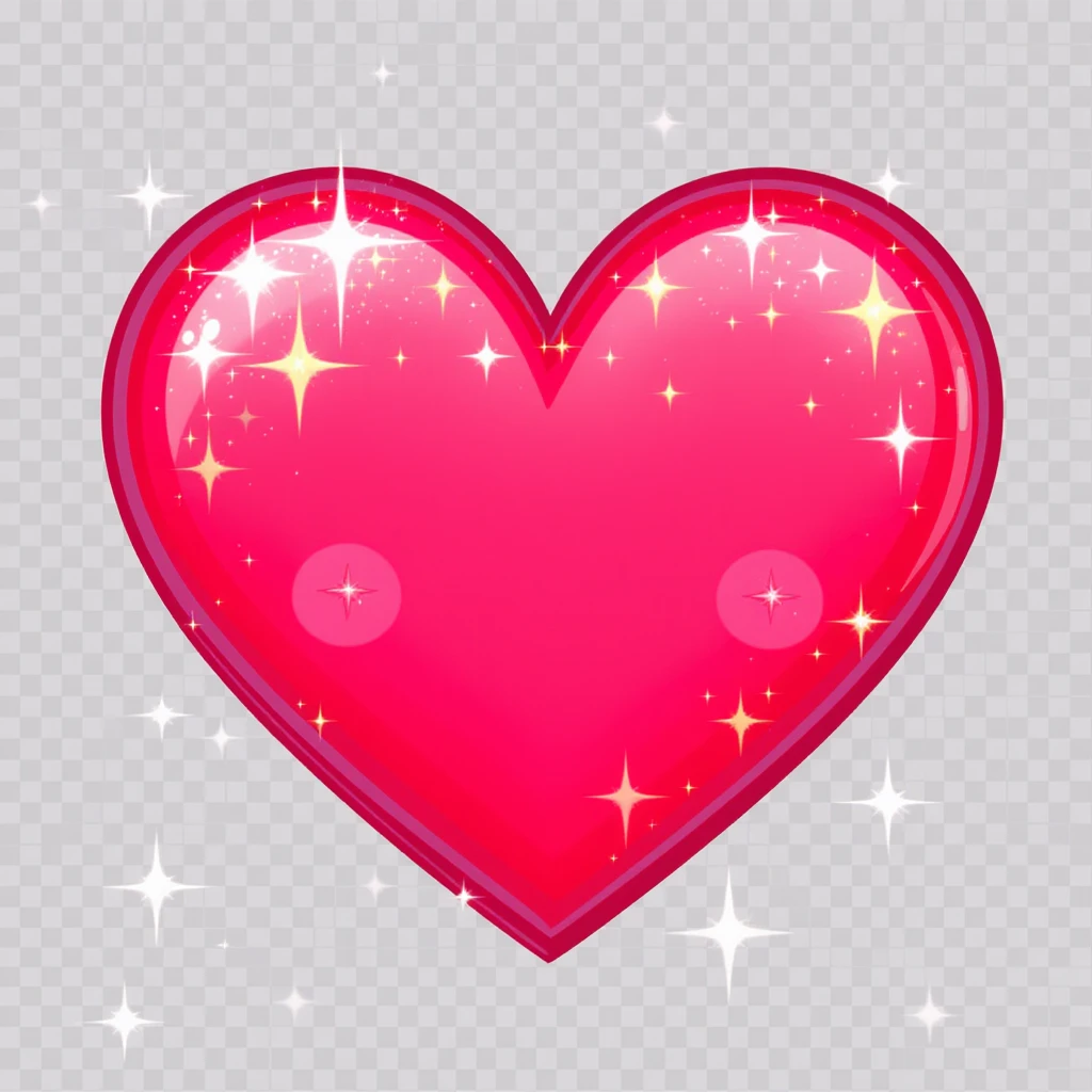 cute and shiny heart emoji with sparkles, no background emoji