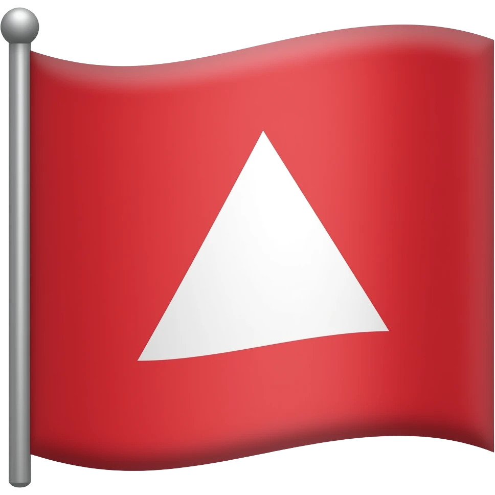 A red flag and a right pointing white triangle emoji
