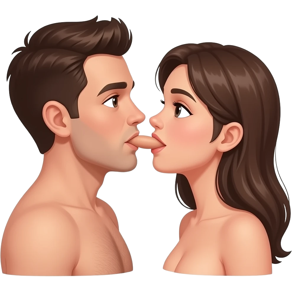 The man has his penis inside the girl in the mouth the man’s penis is between his legs mouth sucking deepthroat A girl been getting penetrated in her vagina both are naked emoji