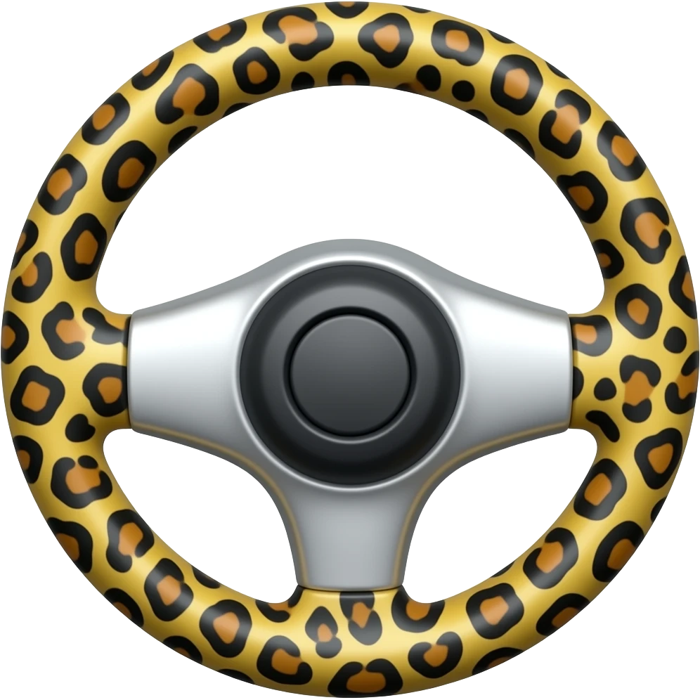 Cheetah print steering wheel girly emoji