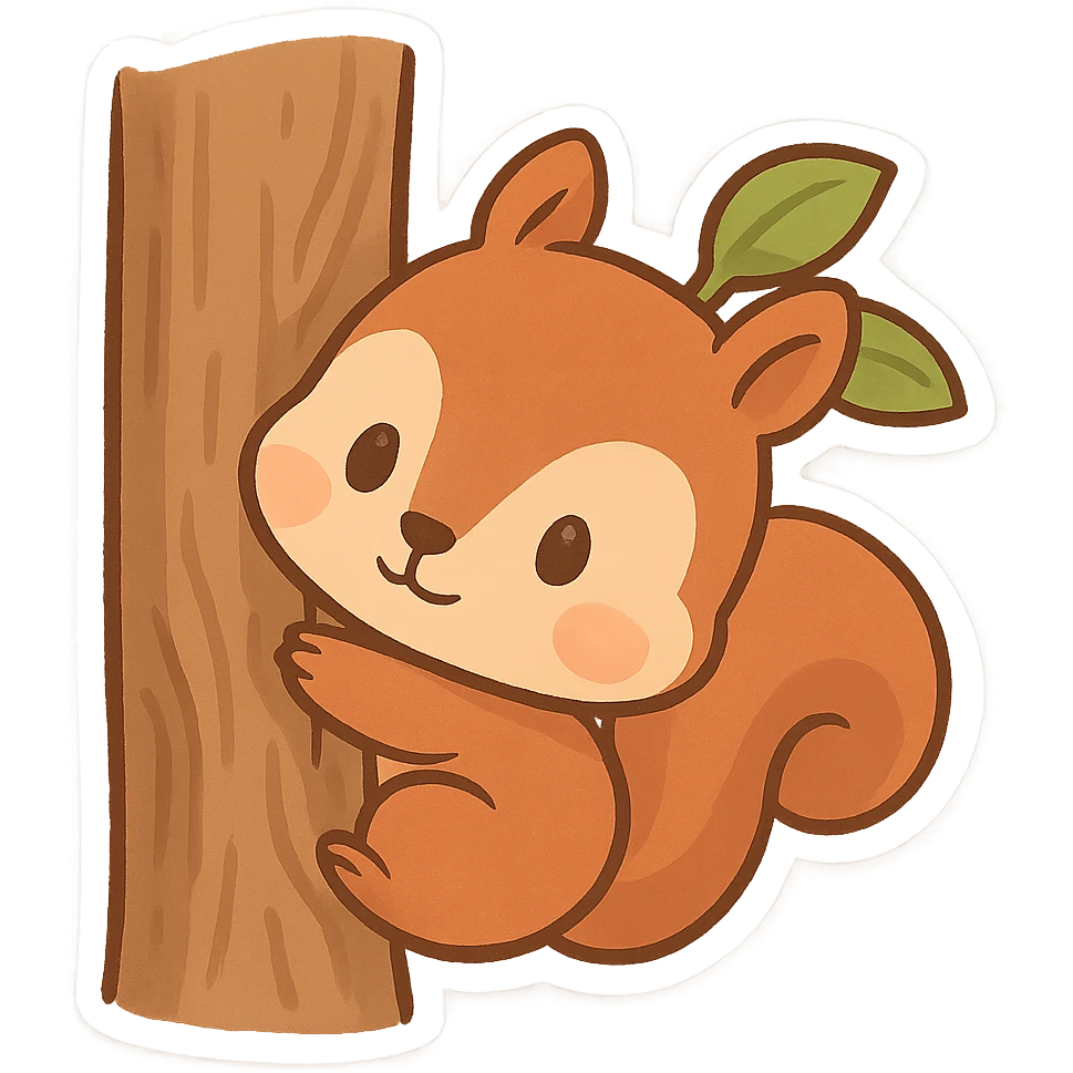 躲在树上的小松鼠 emoji