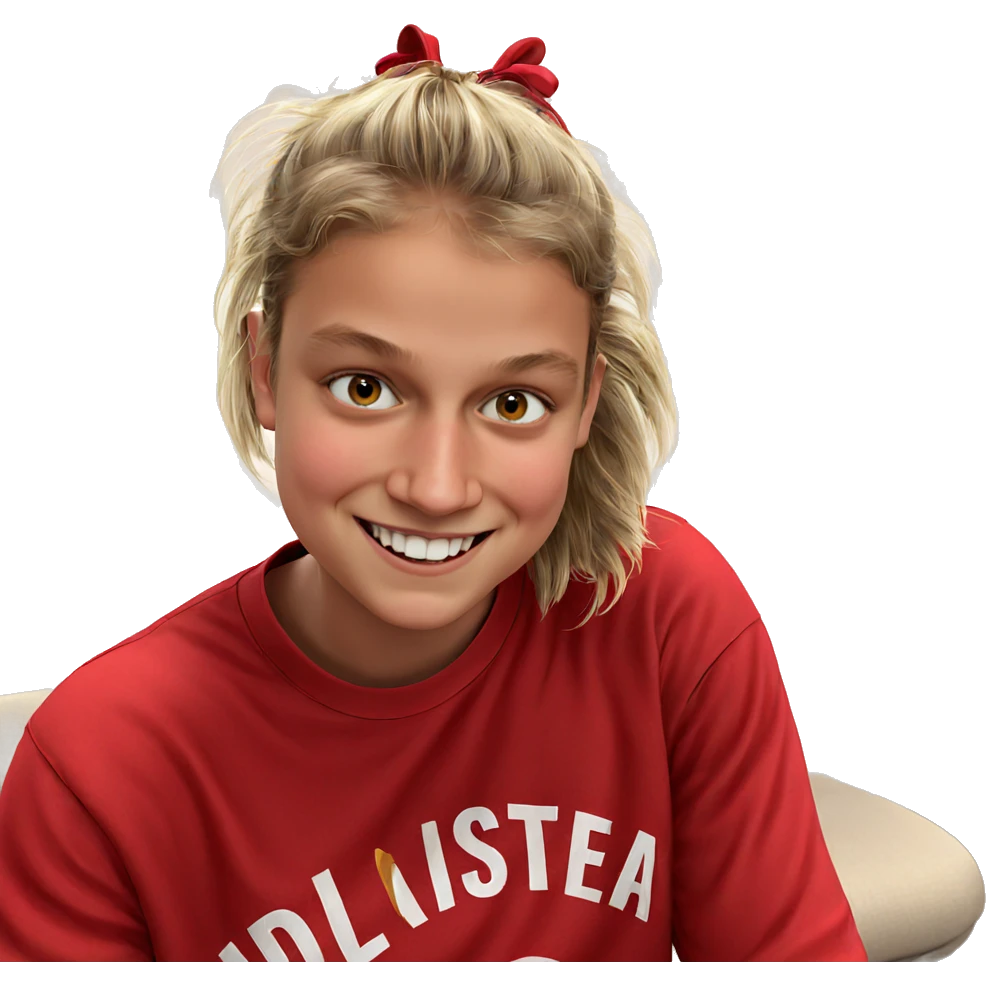 smiling boy in red shirt emoji