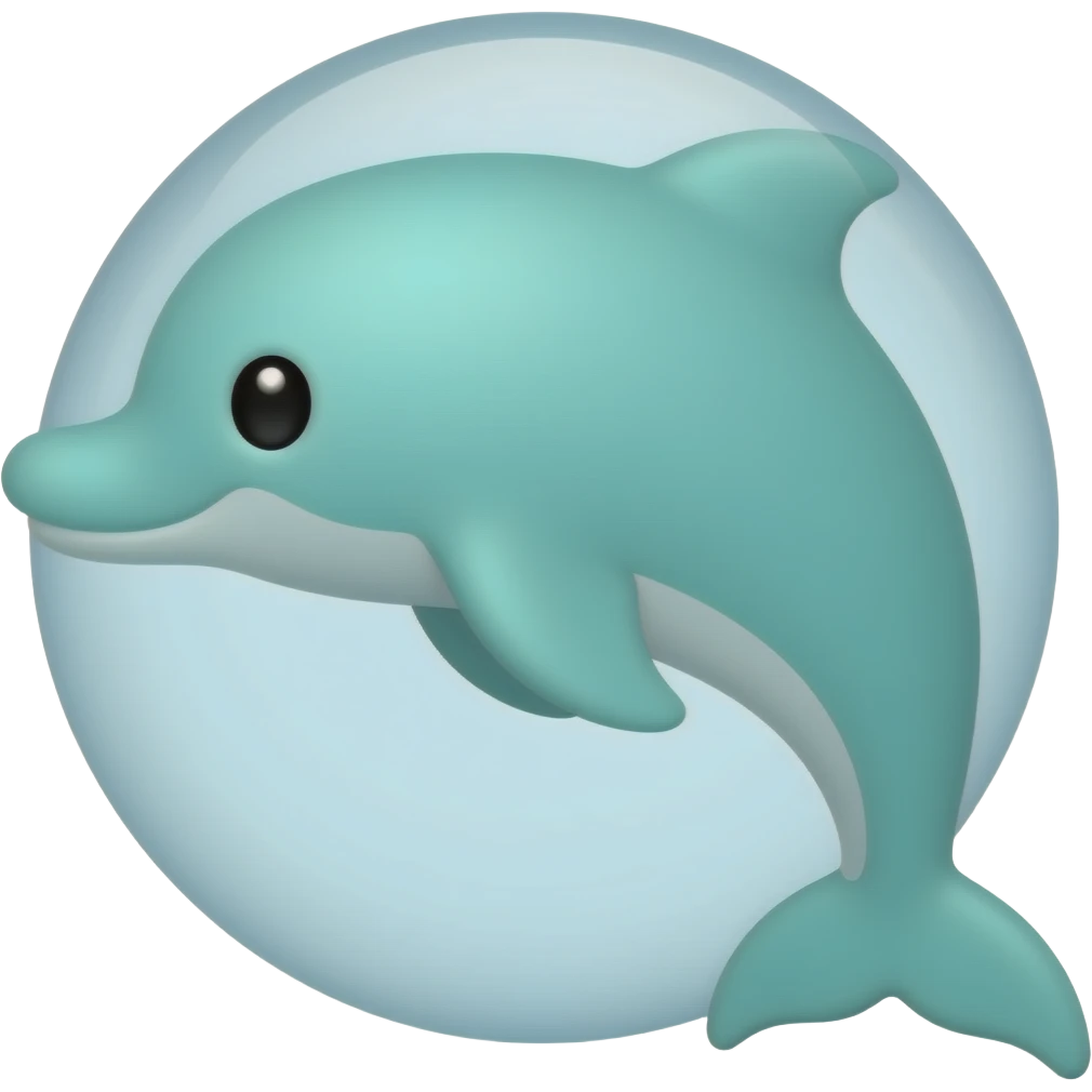 a light teal bubble or like a dolphin or a cat emoji