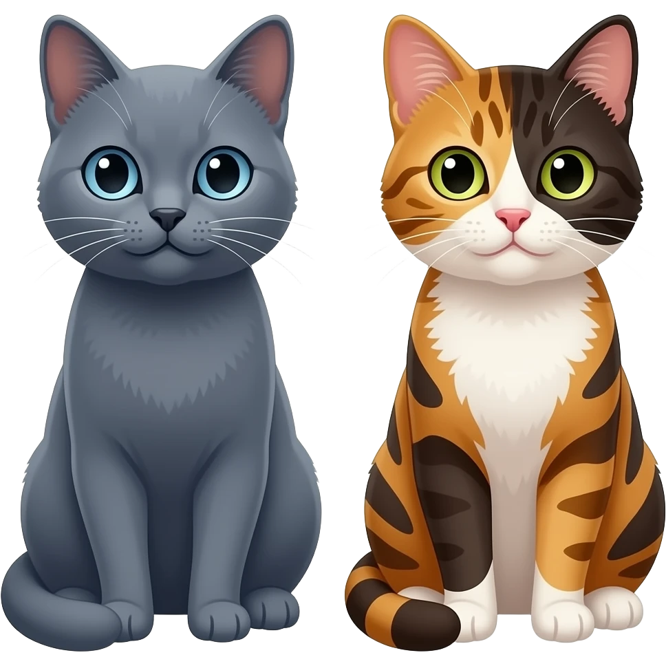 russian blue and tortie emoji