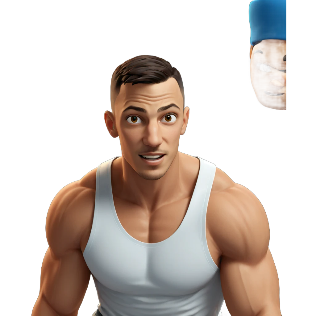 muscular boy in white tank emoji