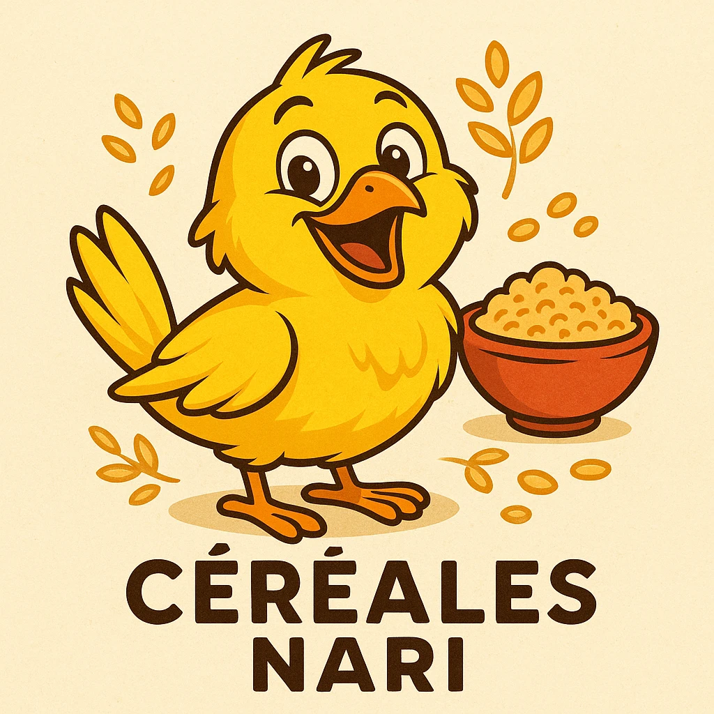 La mascotte du magaisn "céréales nari " doit être un canarie jaune joyeux !! Cree le emoji