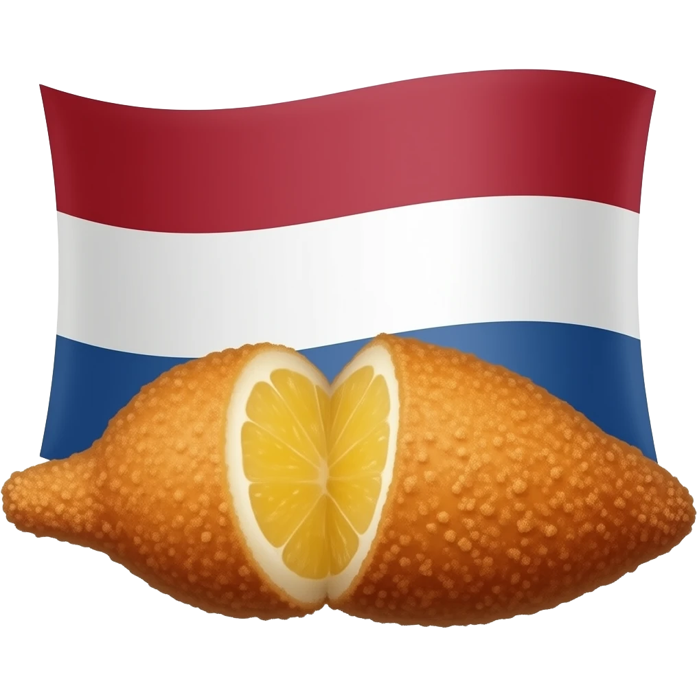 A Dutch flag with a croquette emoji