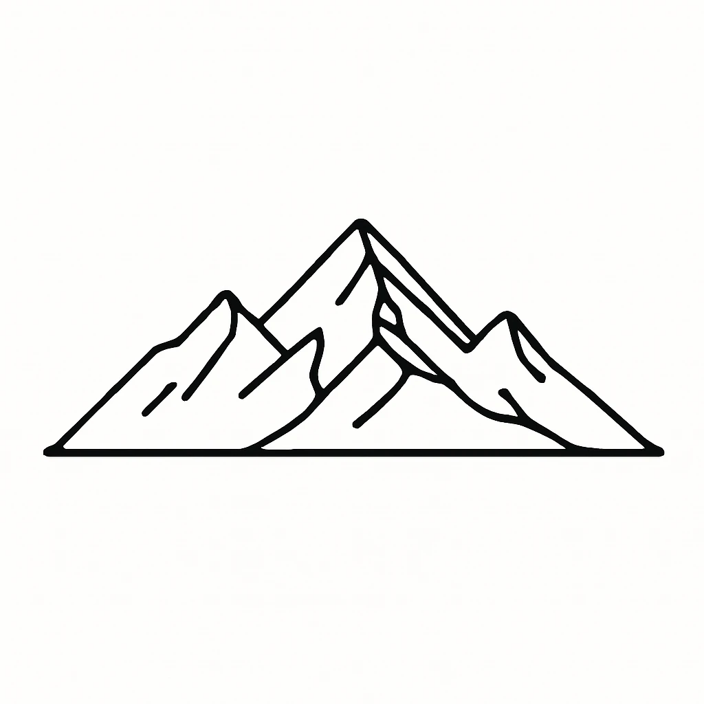 minimal mountain, simple and clean design, white background, no text emoji