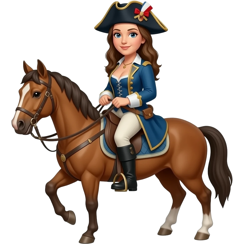 wild historical French Mariana in a tight corset with a large open neckline, with a rebel Jacobin cap riding a narrow French bread emoji