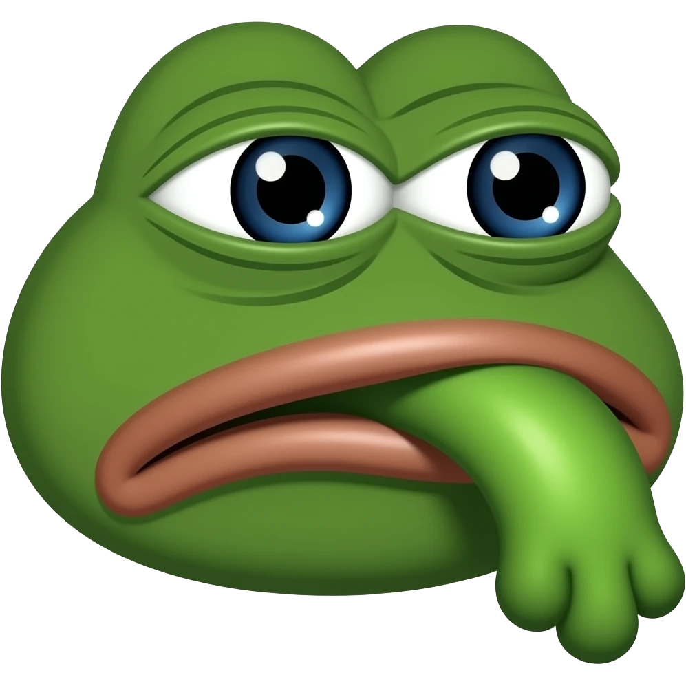 pepe the frog meme face replaced with a penis and balls green penis green tip realistic penis dick pepe meme emoji