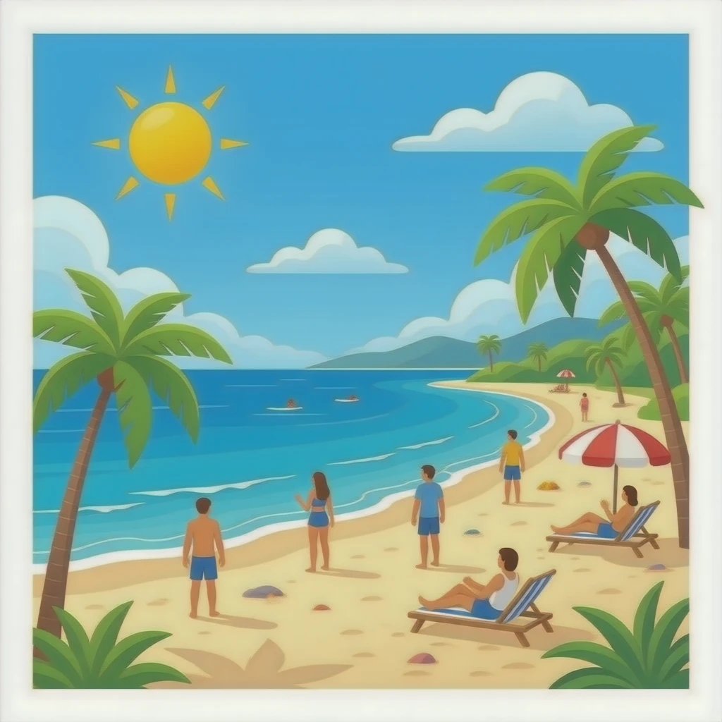 Beach with people emoji