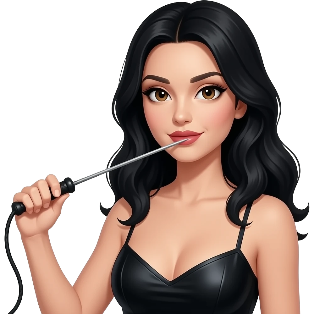 sexy whip black hair emoji