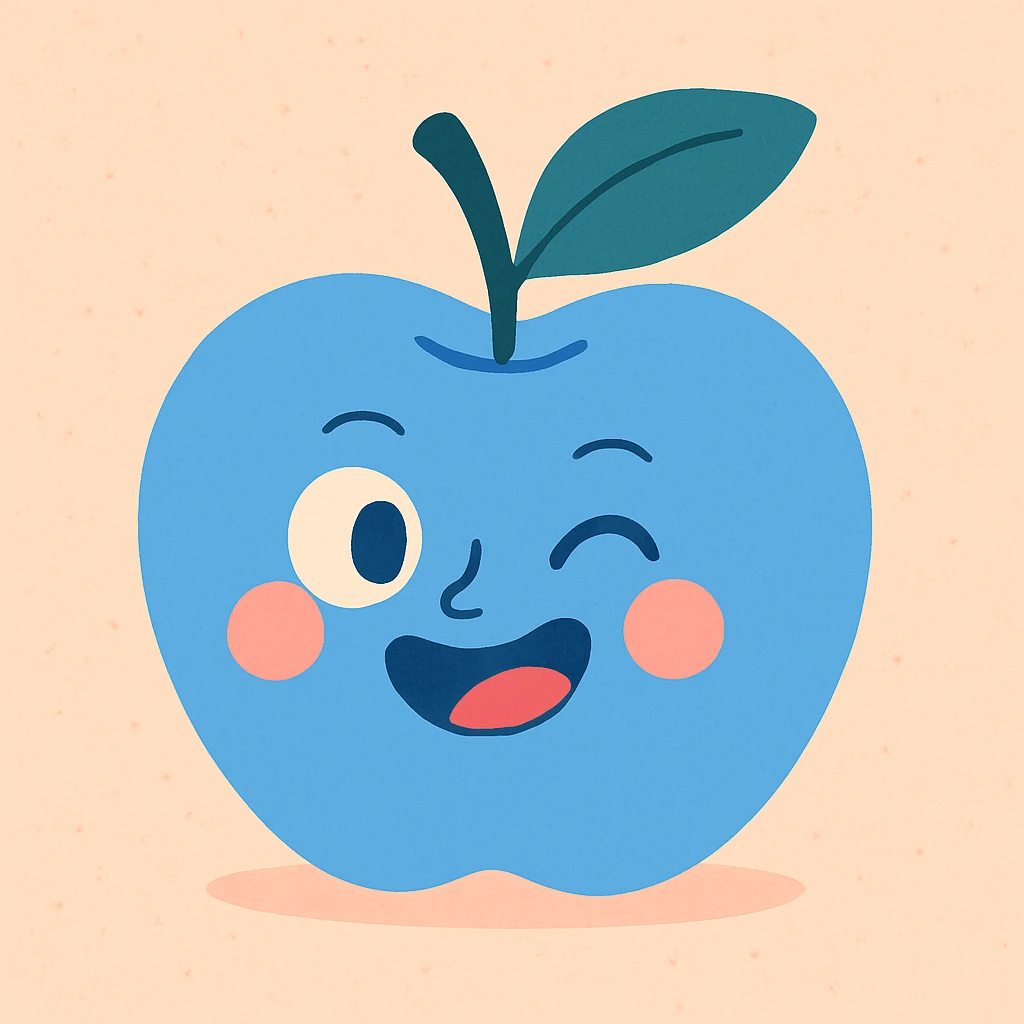Une pomme bleu emoji