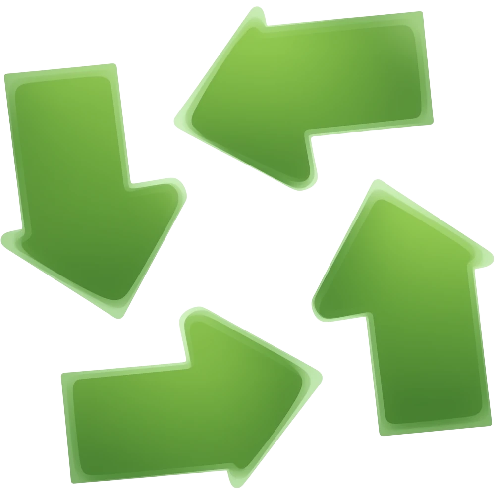 De flechas  verdes 360 emoji