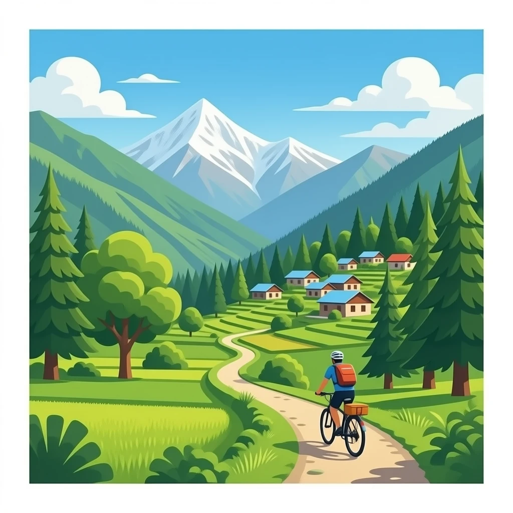 trek through lush forests and villages in Ghorepani emoji