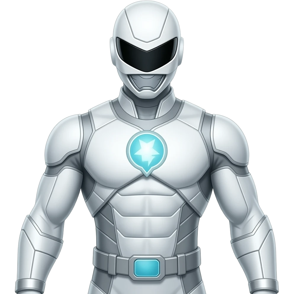 a full White hero like power rangers emoji