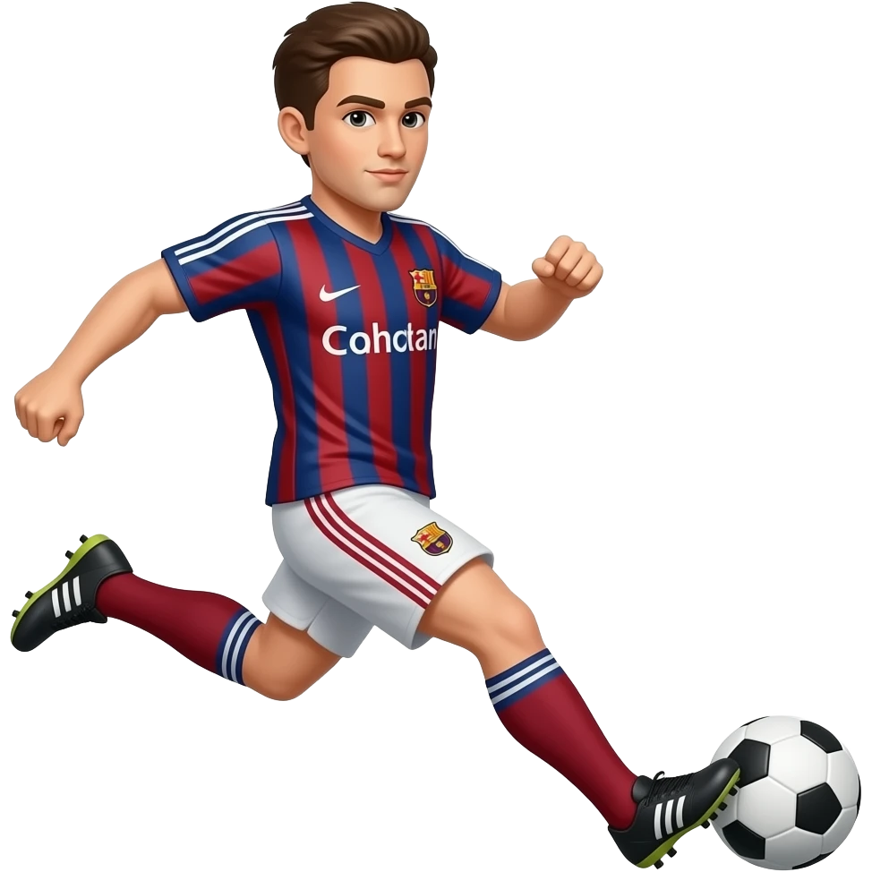 Jugador de futbol metiendo gol emoji