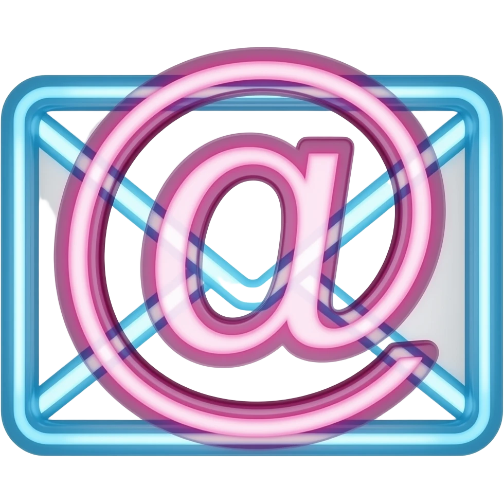 Email marketing neon sign emoji