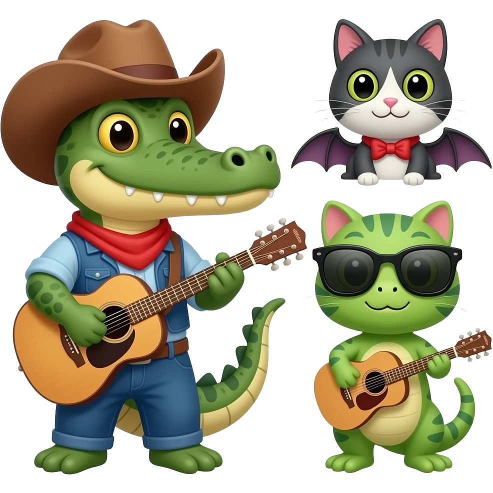 Cute 🐊 wish cowboy cute 🦎 wish guitar cute 🐈 wish milk cute 🦇 wish sunglasses emoji