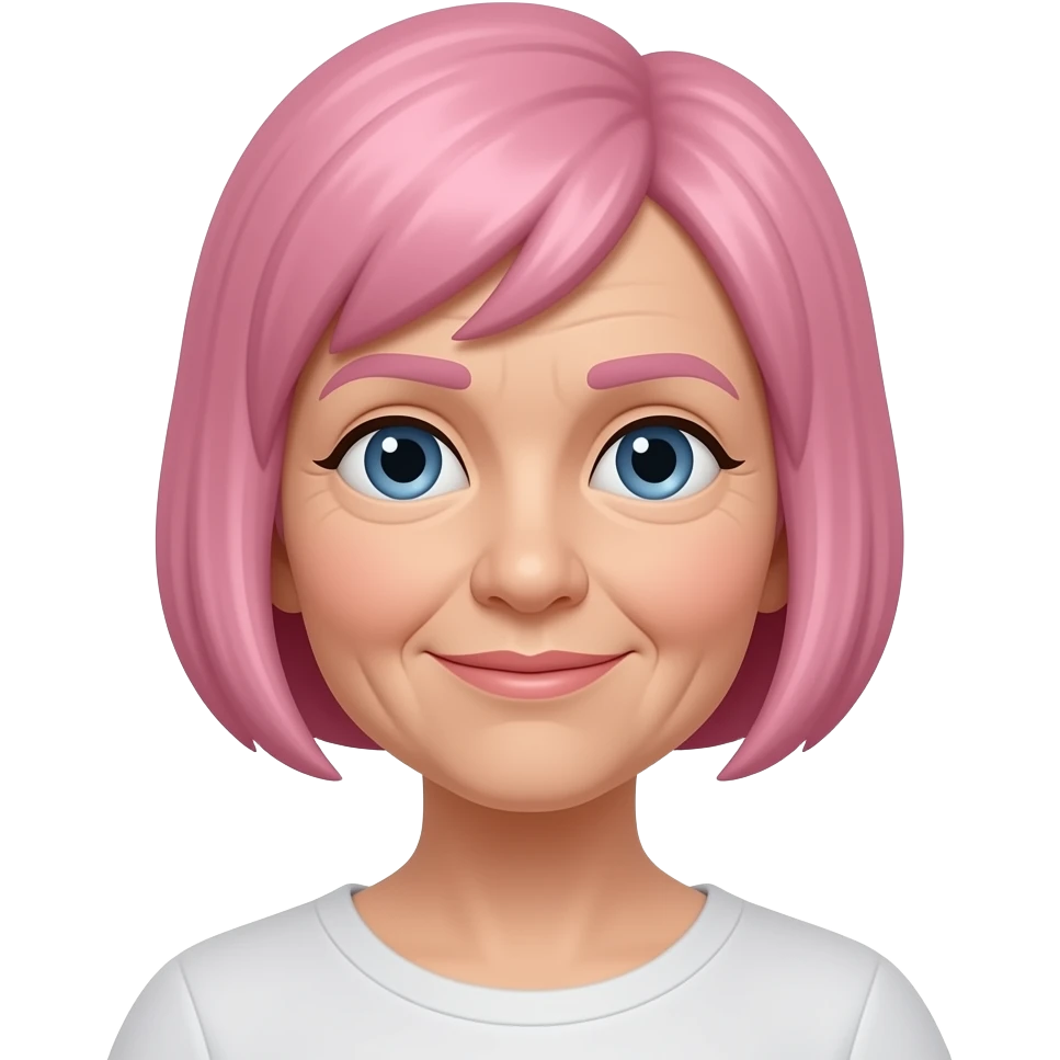old women with pink short hairs emoji