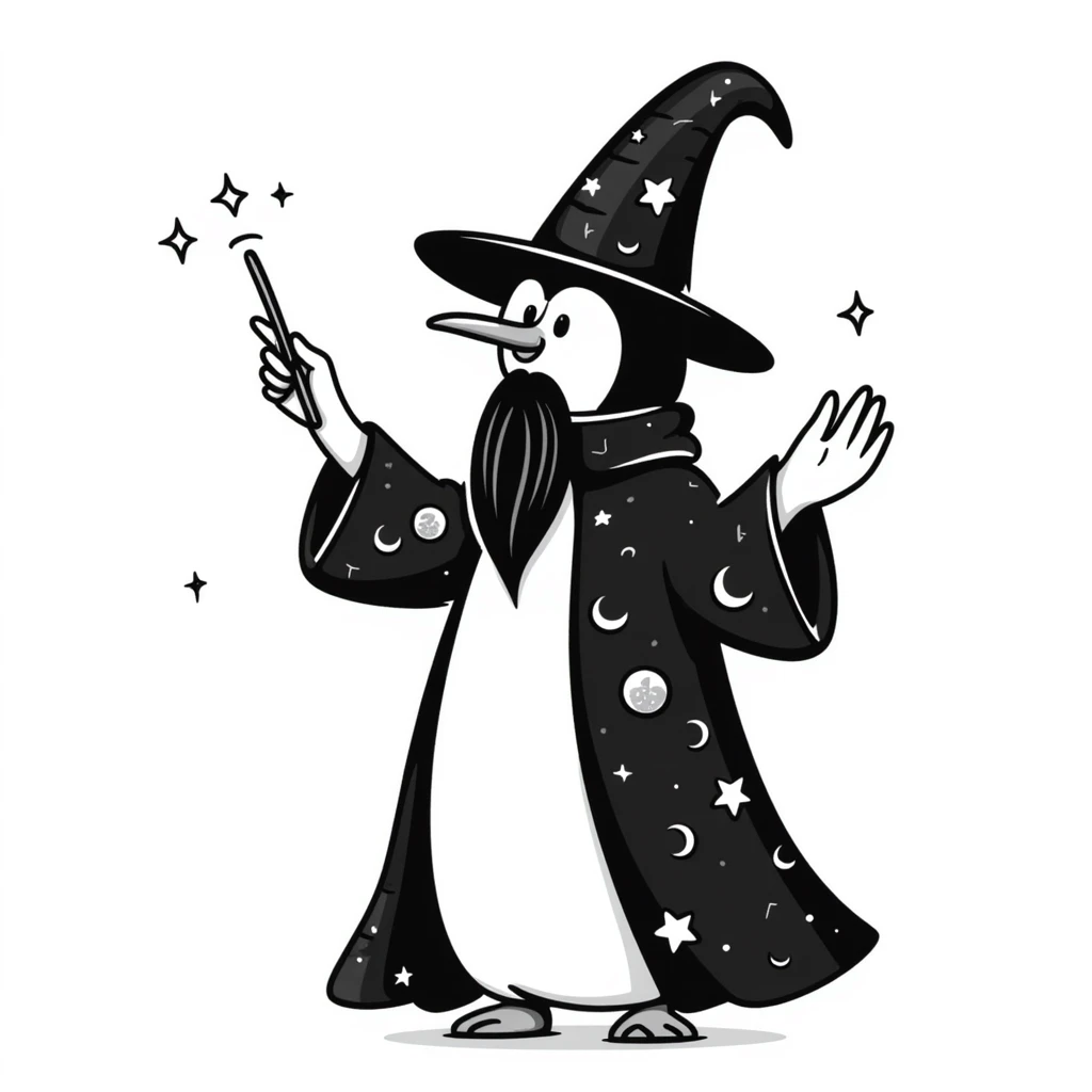 penguin wizard emoji