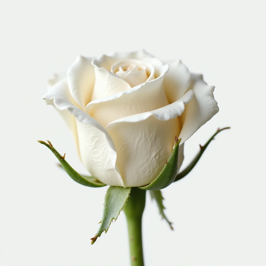 realistic white rose, gently swaying, transparent background, animated gif emoji