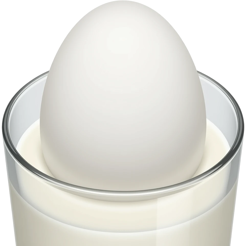 An egg kissing milk emoji