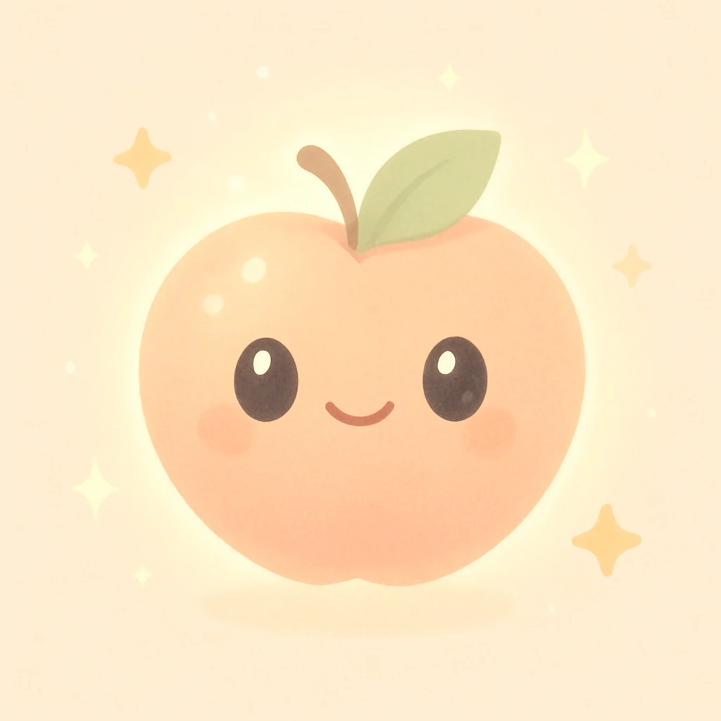 super peach, glowing, magical aura, fantasy style emoji