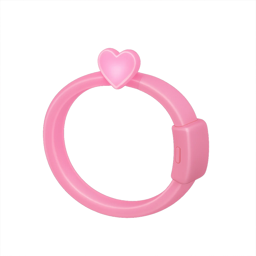 pink kpop fan light bracelet, cute and glowing emoji