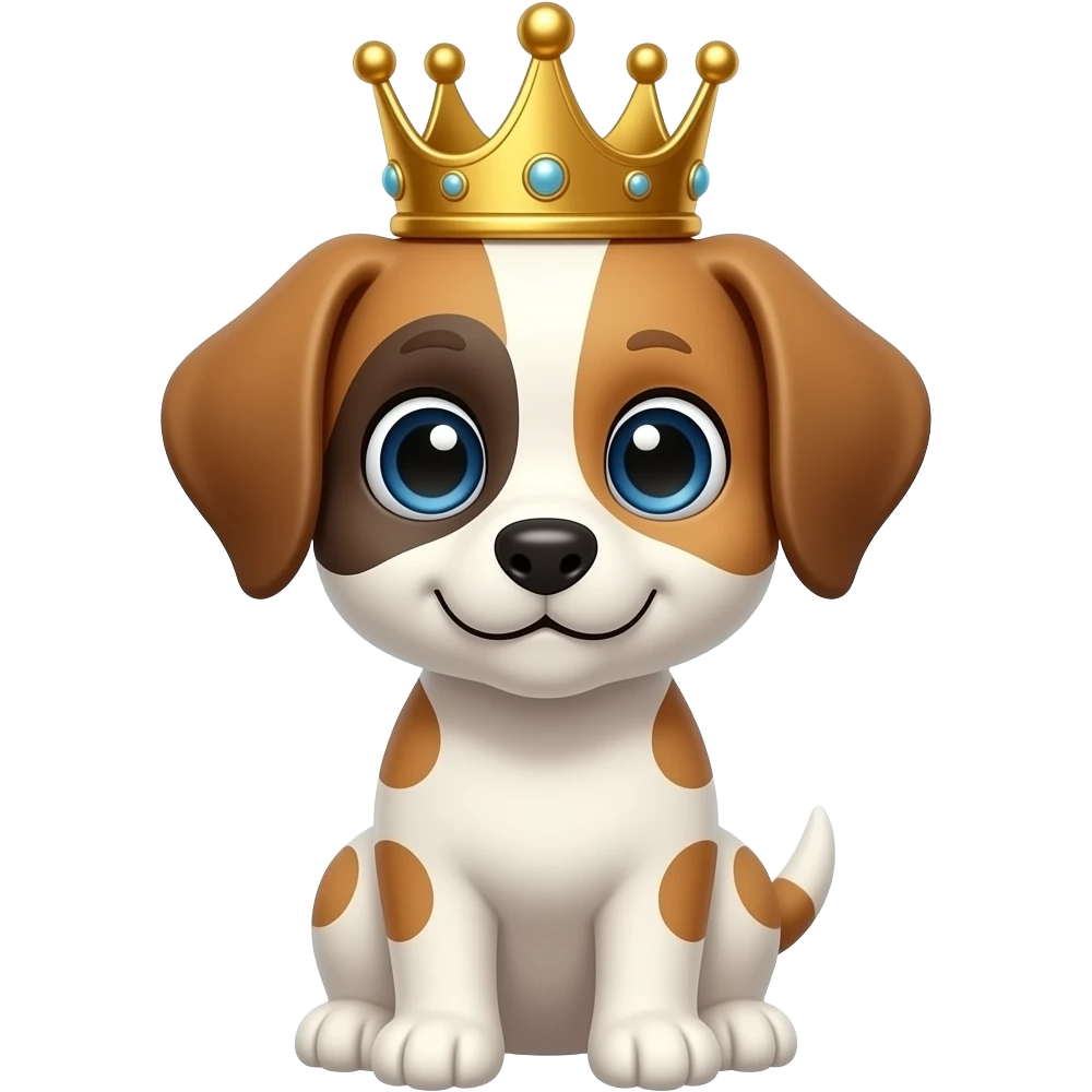 Puppy with heart eyes and a crown emoji