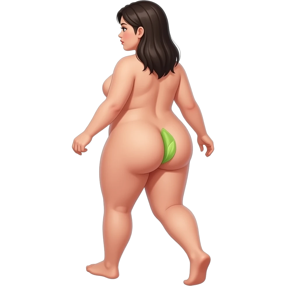 흑발의 여자, 알몸, 큰 엉덩이,엉덩이를 완전히 뷰어 쪽을 향해서 알몸으로 트월킹 하기, 엉덩이 골 사이에 오이 넣기 emoji